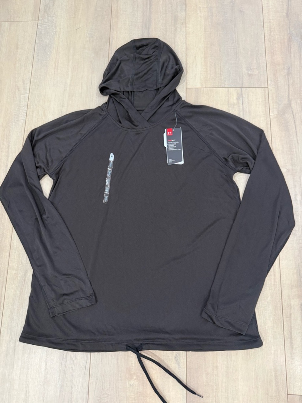 Under Armour Black Women's HeatGear Hooded Long-Sleeve Pullover